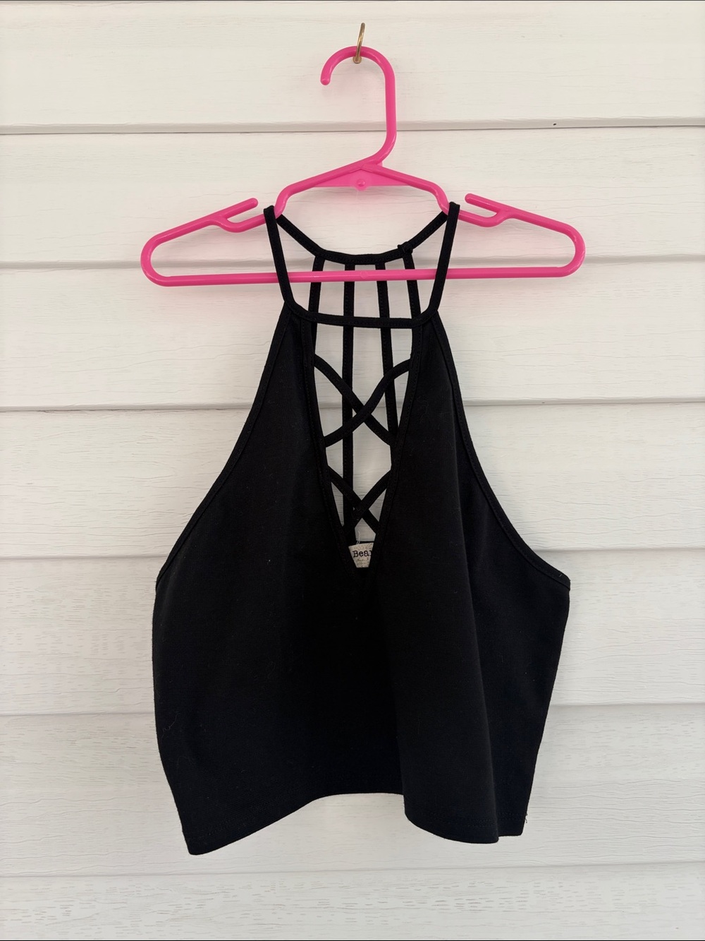 ✨ 3 for $15 Bundle Deal ✨ Black Strappy Halter Crop Top